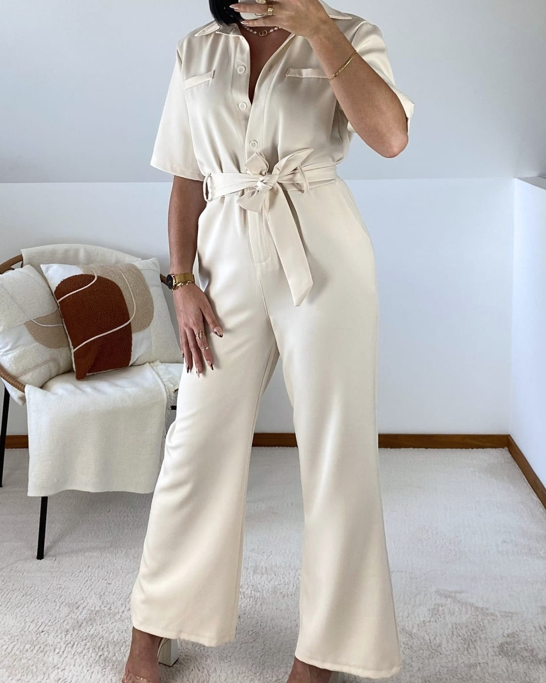 Short-sleeved jumpsuit