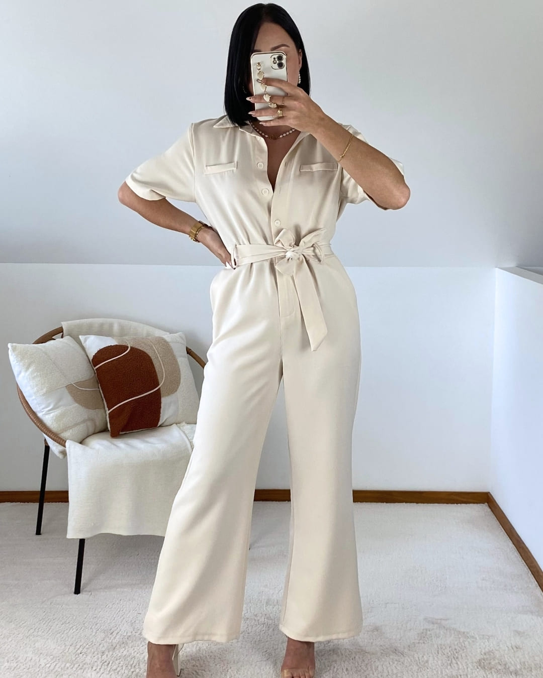 Short-sleeved jumpsuit