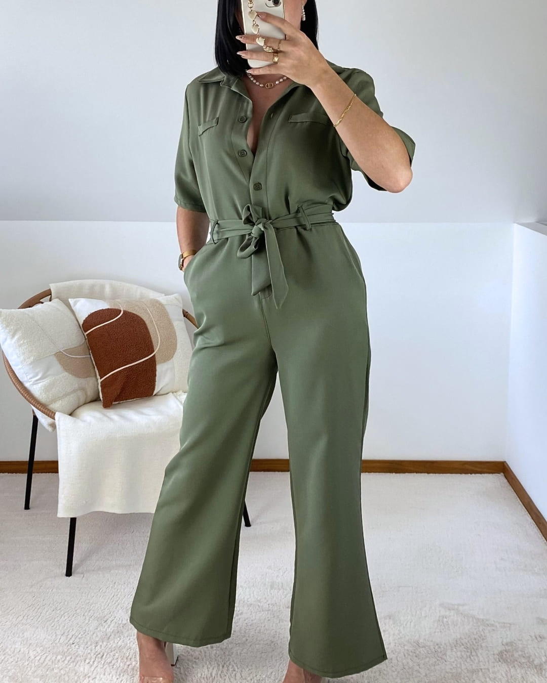 Short-sleeved jumpsuit