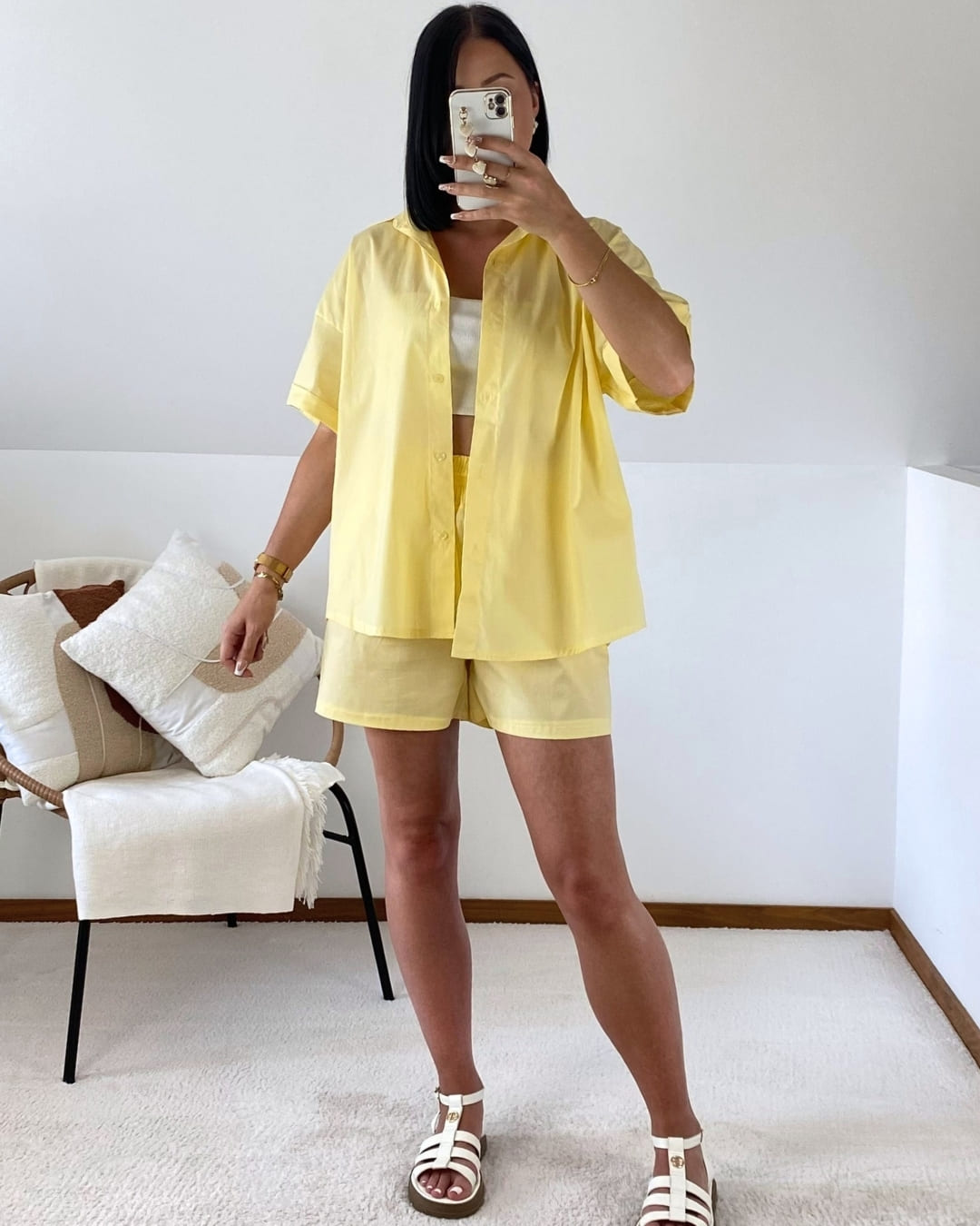 Ensemble : chemise oversize et short