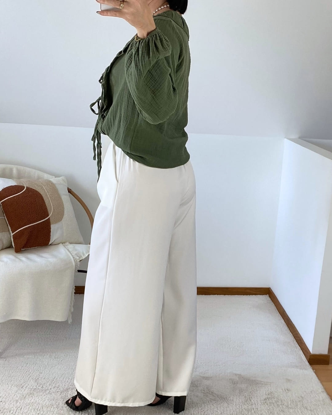Pantalon large avec ceinture