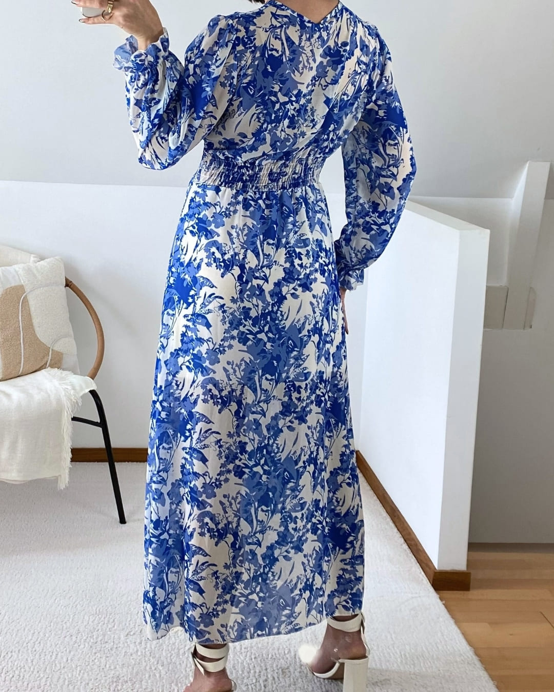 Robe longue fluide à imprimé floral