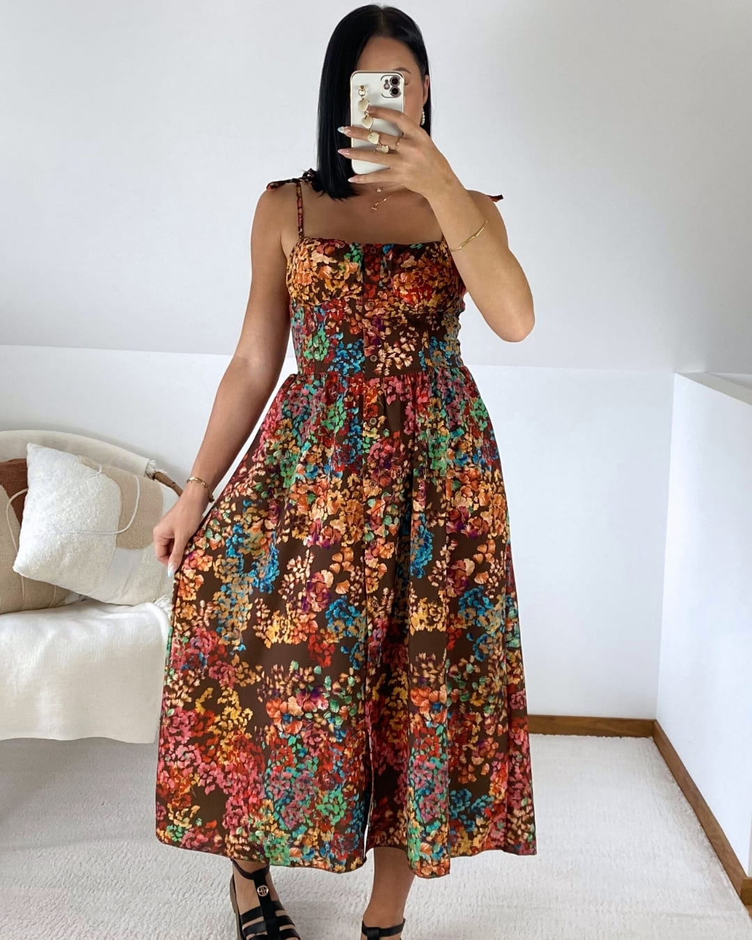 Robe midi – Imprimé floral