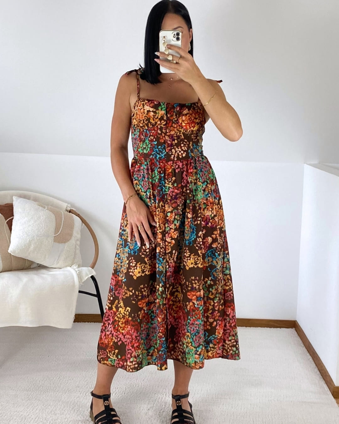 Robe midi – Imprimé floral