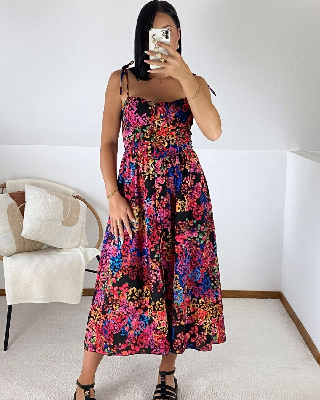 Robe midi – Imprimé floral