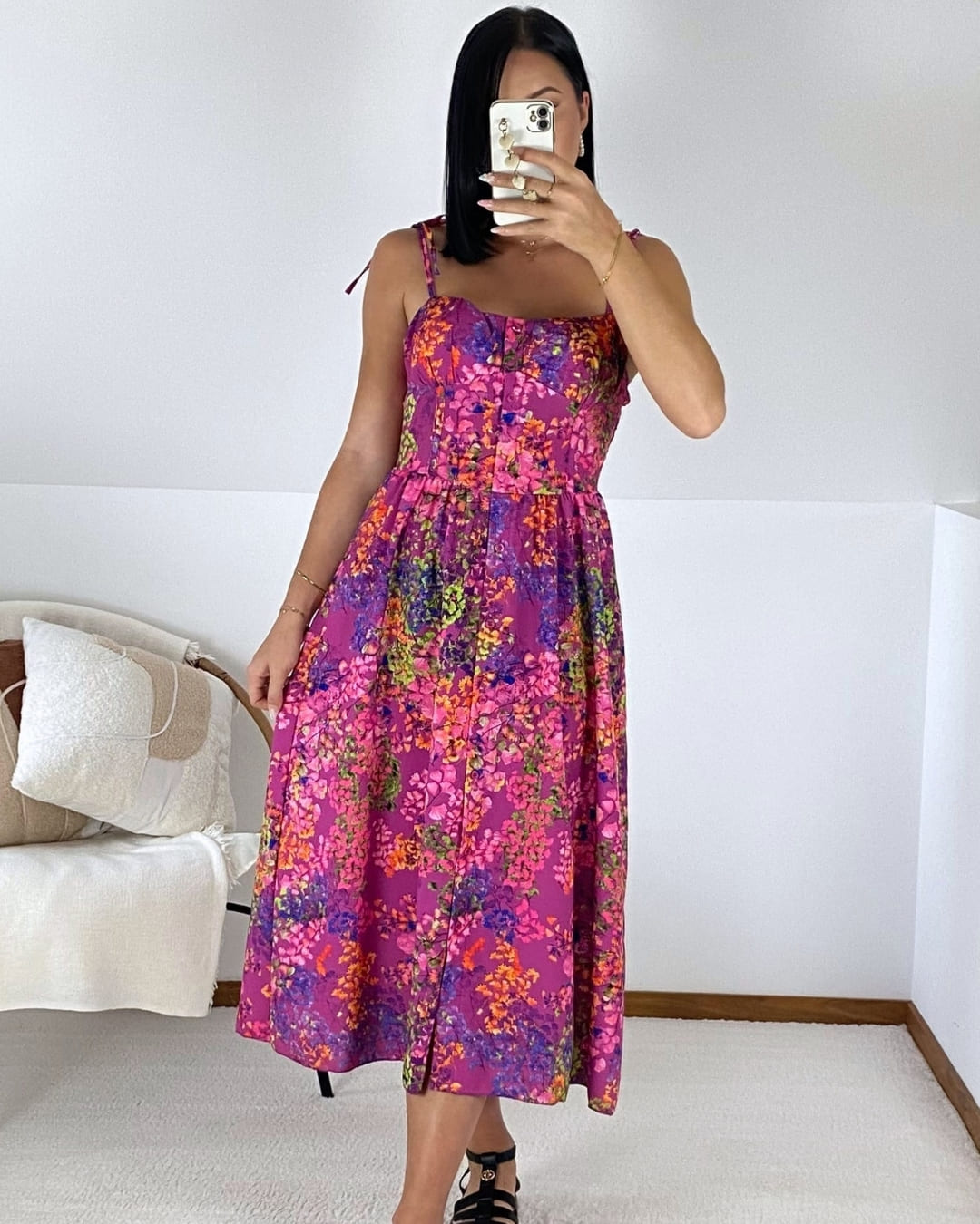 Robe midi – Imprimé floral