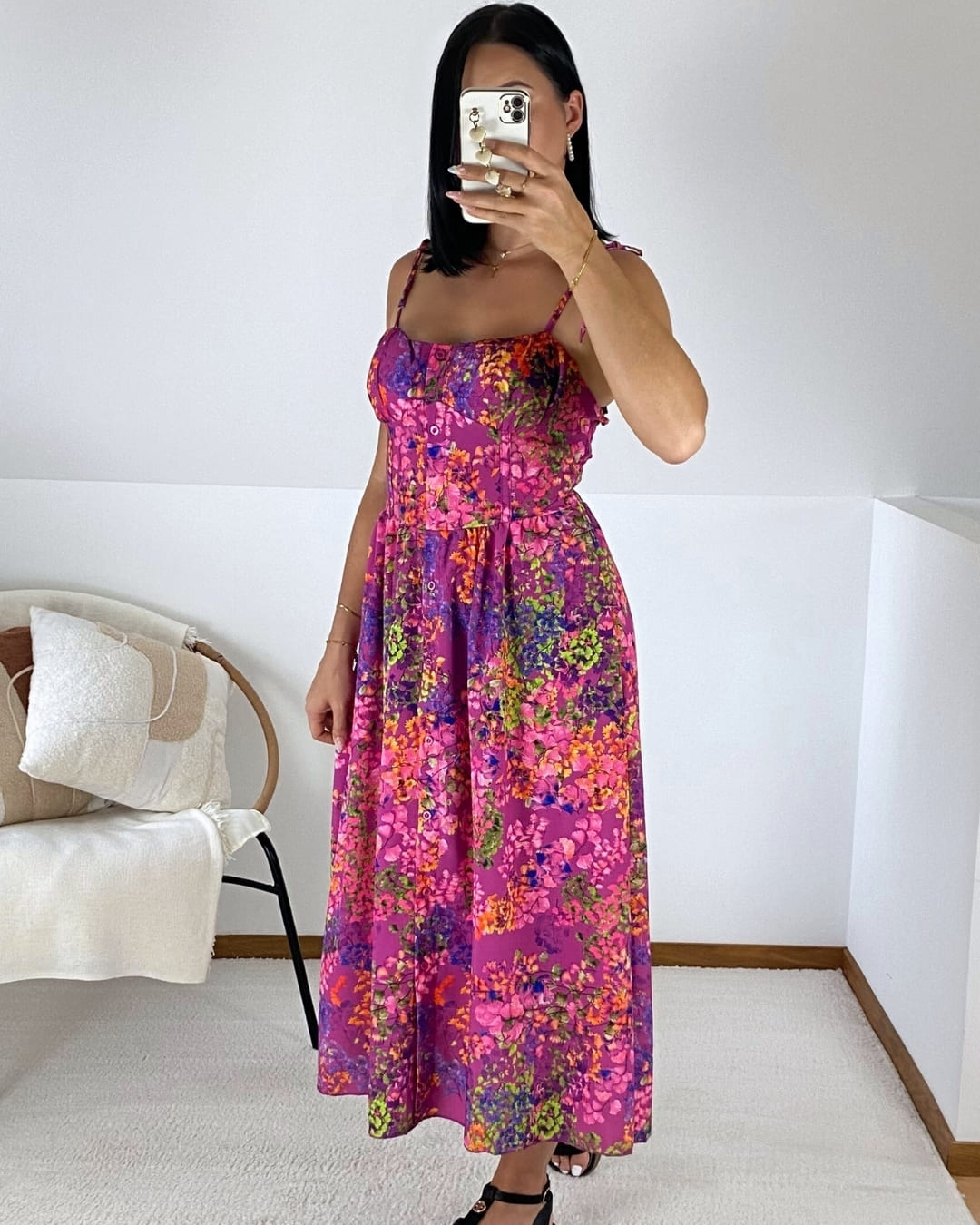 Robe midi – Imprimé floral