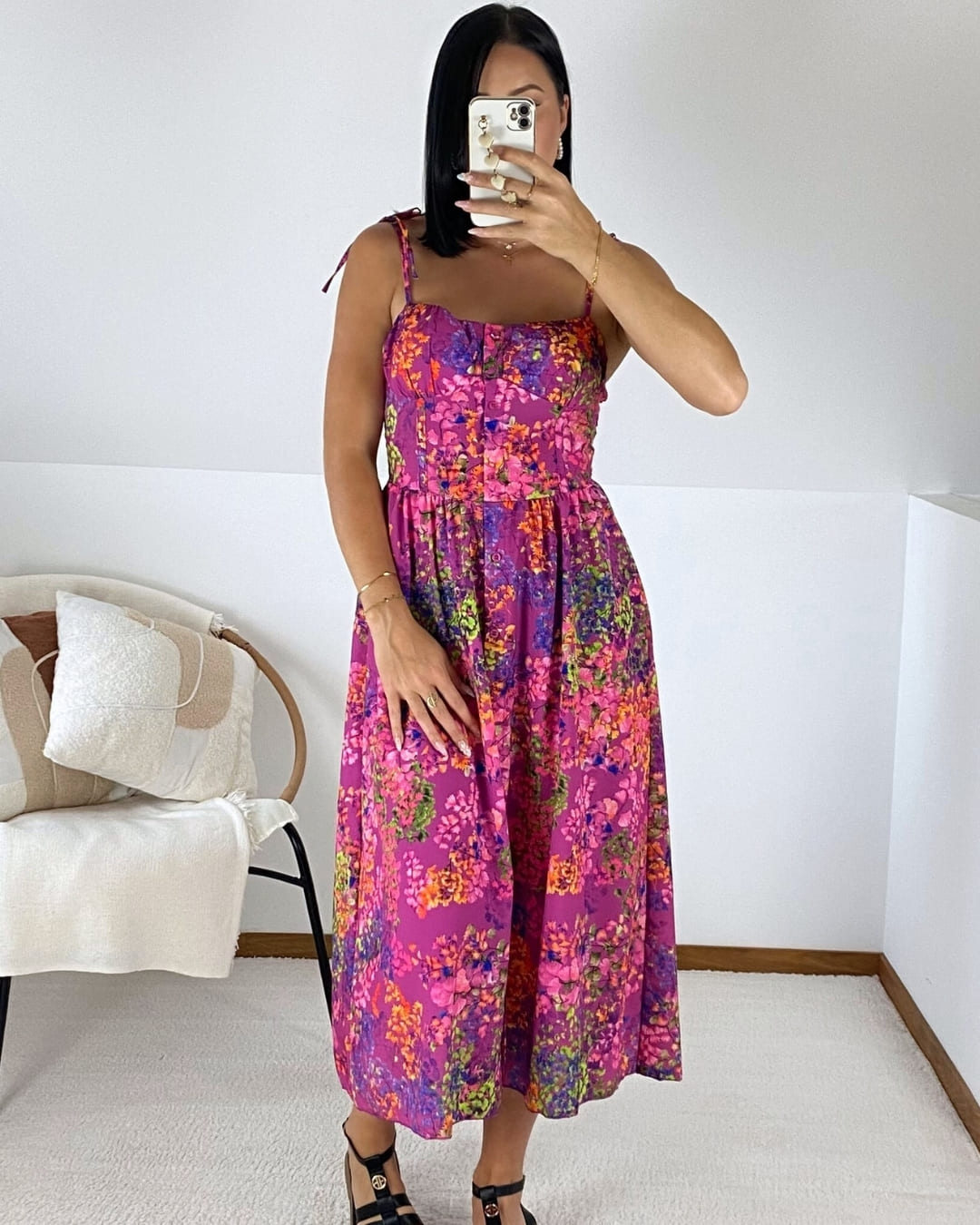 Robe midi – Imprimé floral