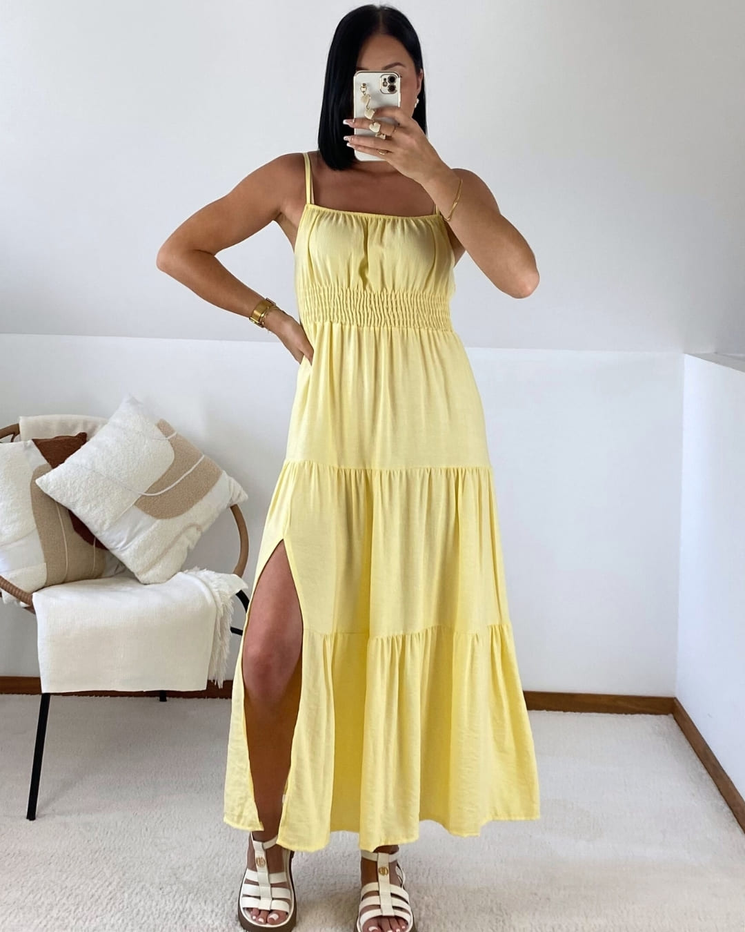 Robe longue fluide & fente