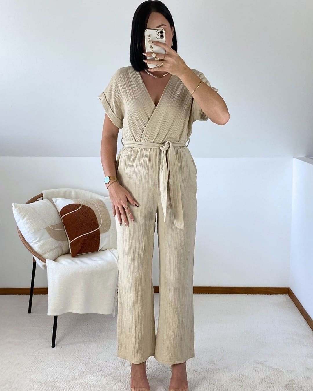 Cotton gauze jumpsuit