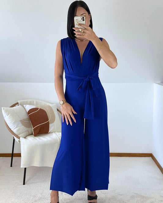 Flowing jumpsuit with adjustable straps