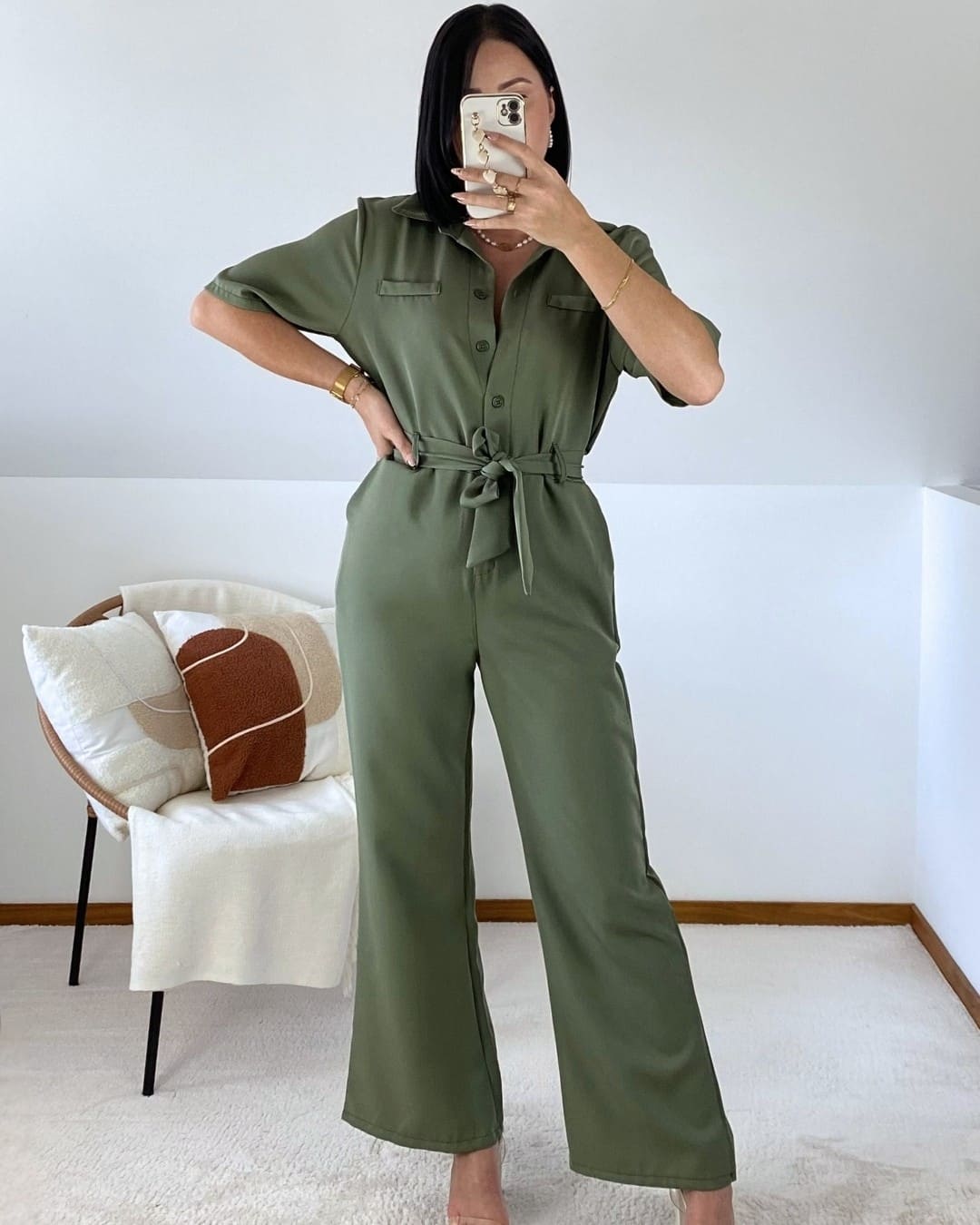 Short-sleeved jumpsuit