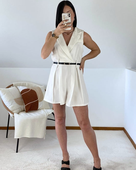 Blazer-cut playsuit