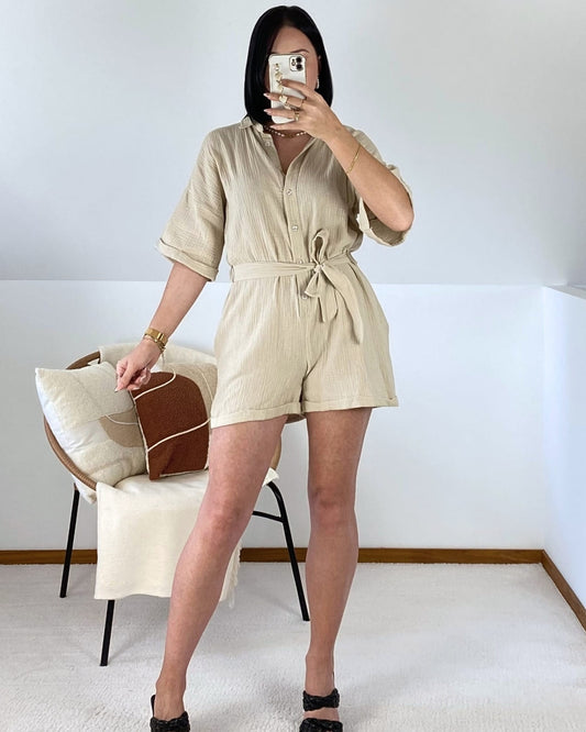 Cotton gauze playsuit