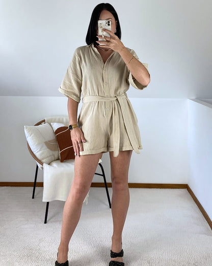 Cotton gauze playsuit