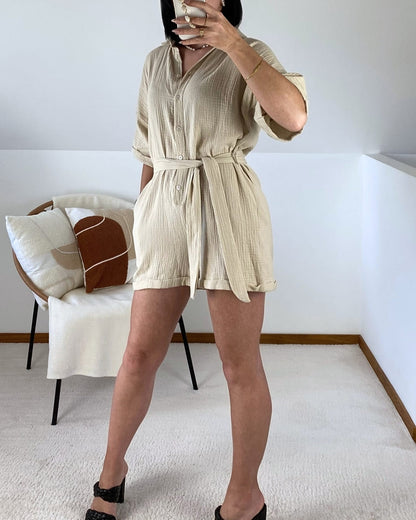 Cotton gauze playsuit
