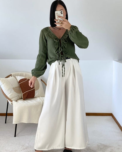 Pantalon large avec ceinture