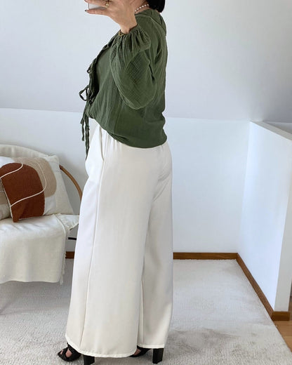Pantalon large avec ceinture