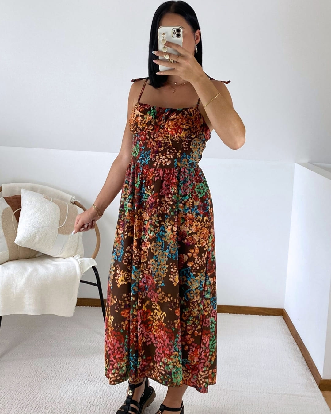 Robe midi – Imprimé floral
